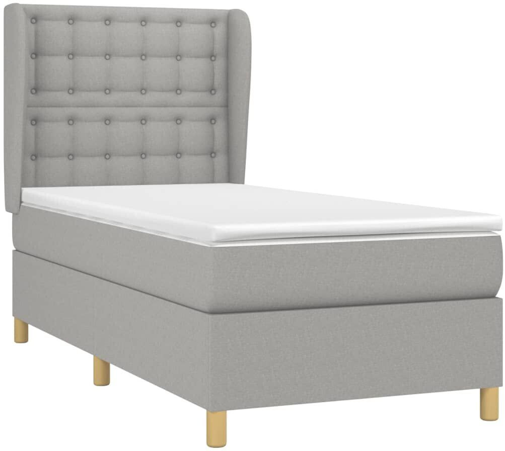 vidaXL Box spring bed with mattress 90x190cm fabric (3128805)