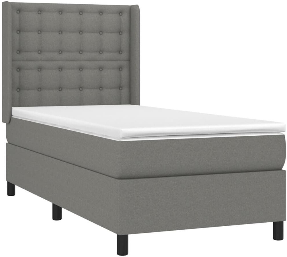 vidaXL Box spring bed with mattress 90x190cm fabric (3131714)