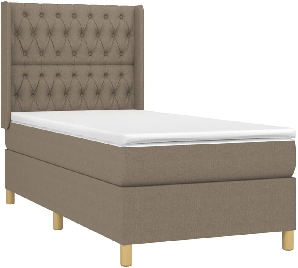 vidaXL Box spring bed with mattress 90x190cm fabric (3132197)