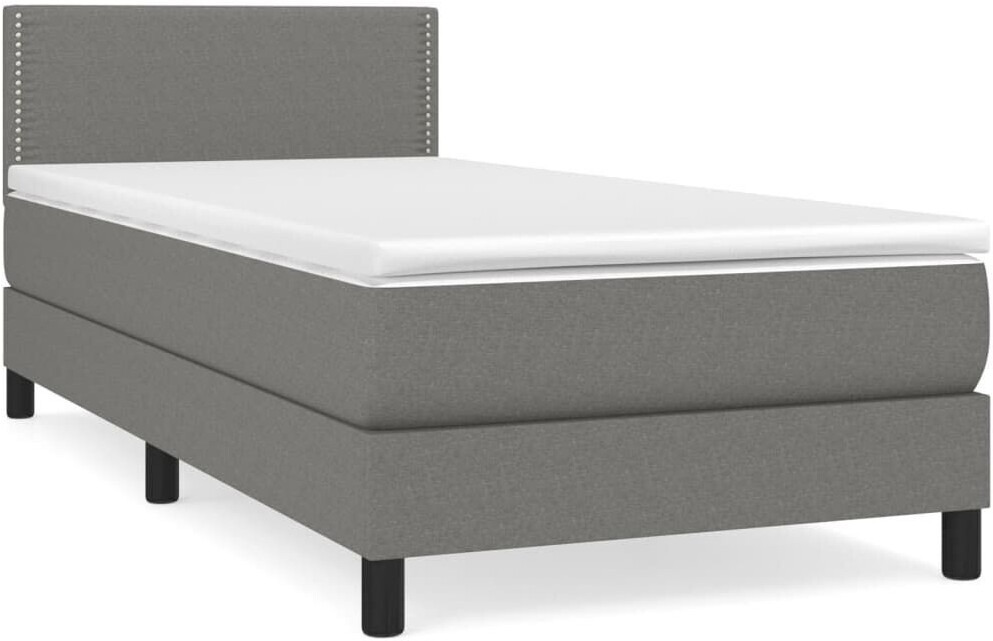 vidaXL Box spring bed with mattress 90x190cm fabric (3139938)