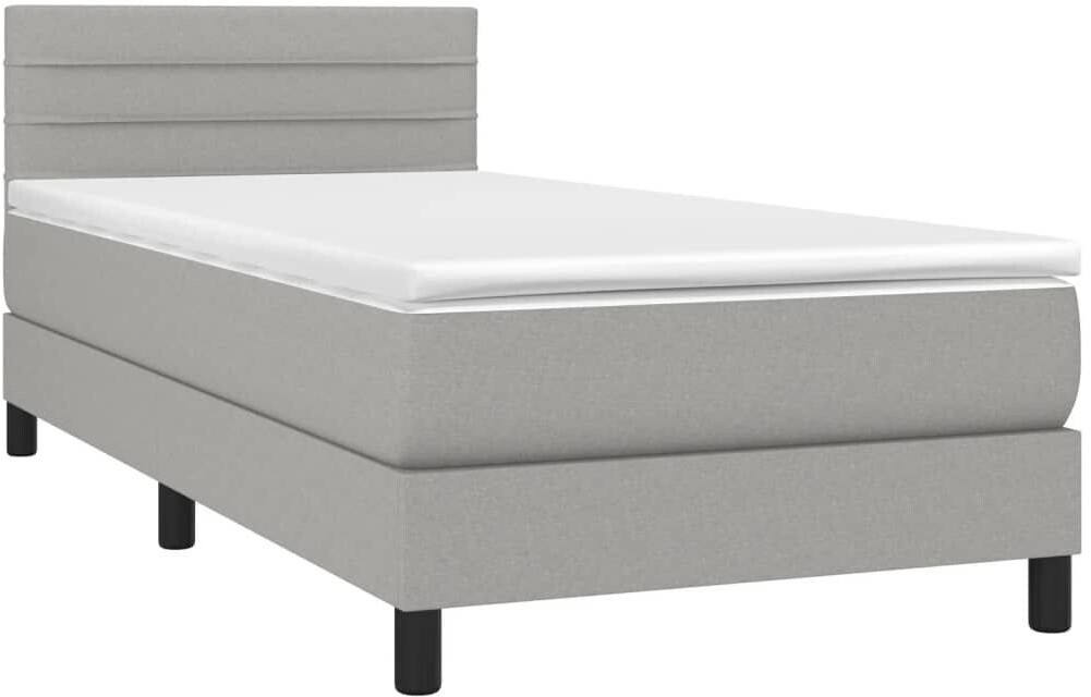 vidaXL Box spring bed with mattress 90x190cm fabric (3140097)