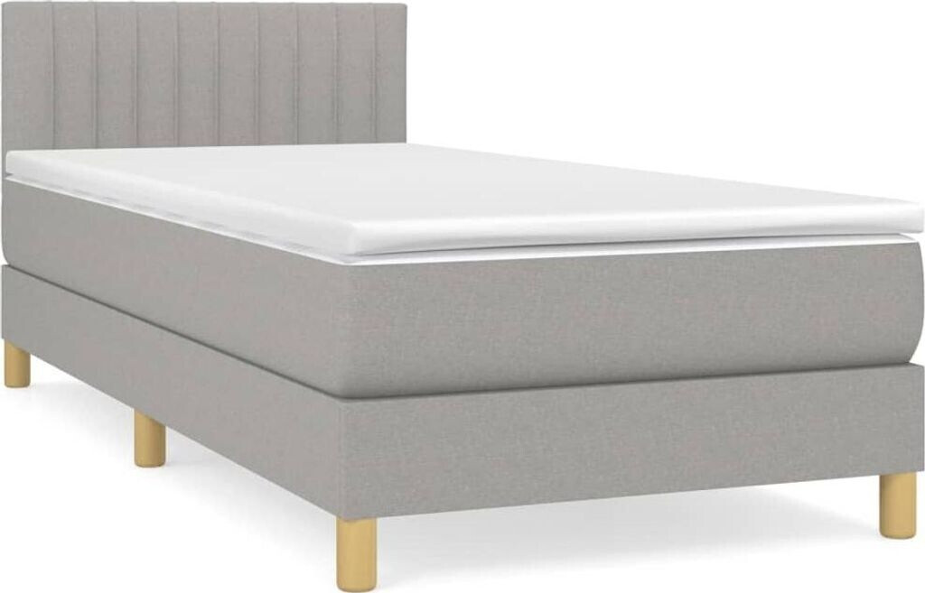 vidaXL Box spring bed with mattress 90x190cm fabric (3140737)