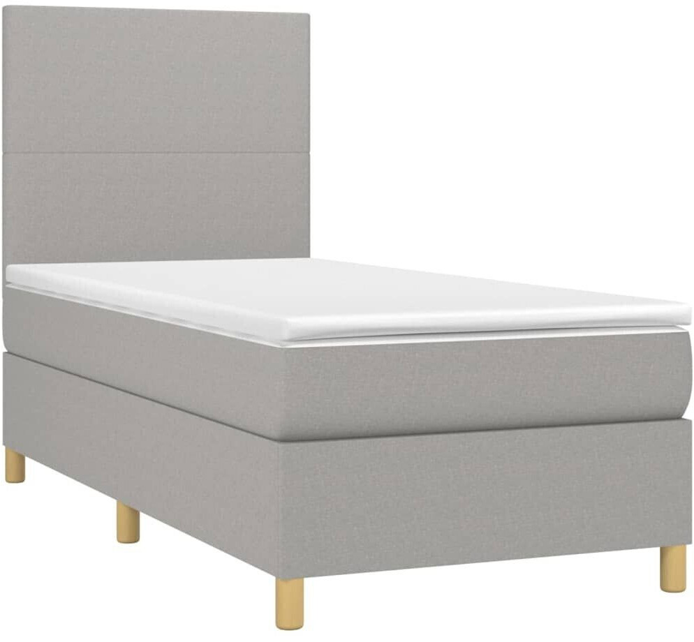vidaXL Box spring bed with mattress 90x190cm fabric (3142137)