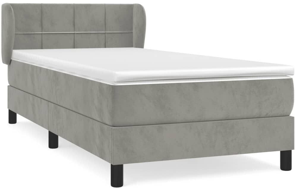 vidaXL Box spring bed with mattress 90x190cm velvet (3127463)