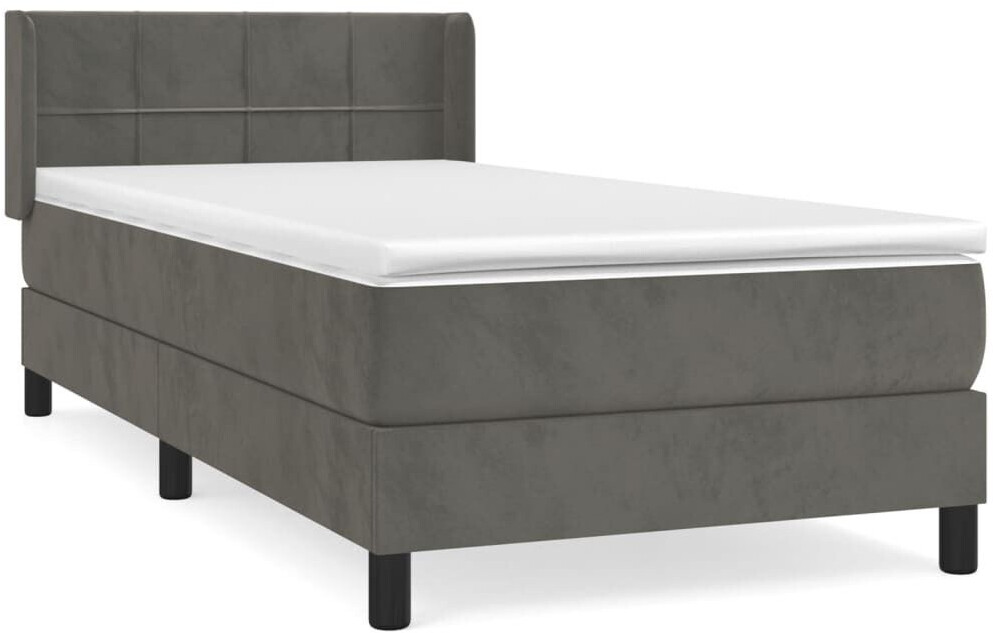 vidaXL Box spring bed with mattress 90x190cm velvet (3130932)