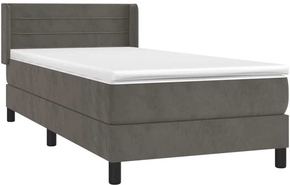 vidaXL Box spring bed with mattress 90x190cm velvet (3130992)