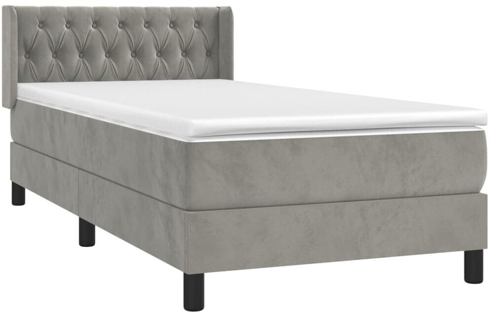 vidaXL Box spring bed with mattress 90x190cm velvet (3131111)