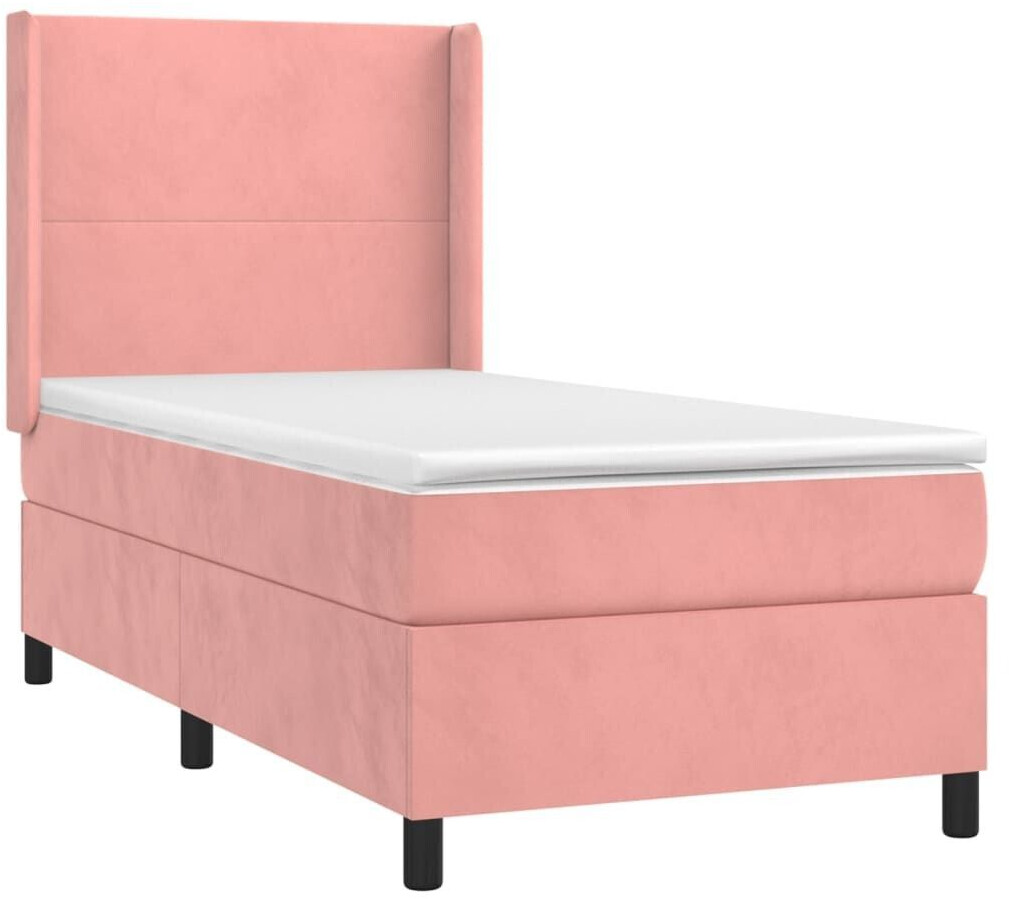 vidaXL Box spring bed with mattress 90x190cm velvet (3132536)