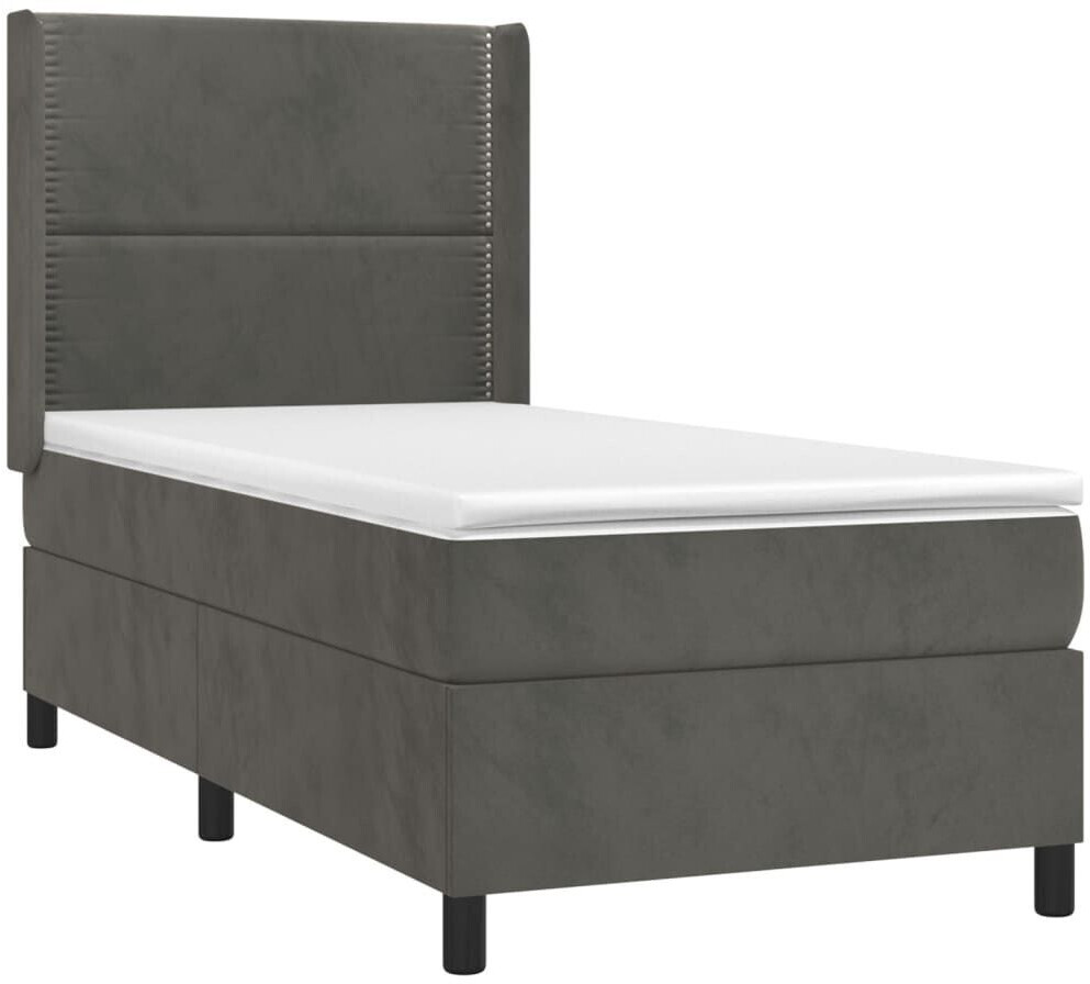 vidaXL Box spring bed with mattress 90x190cm velvet (3132592)