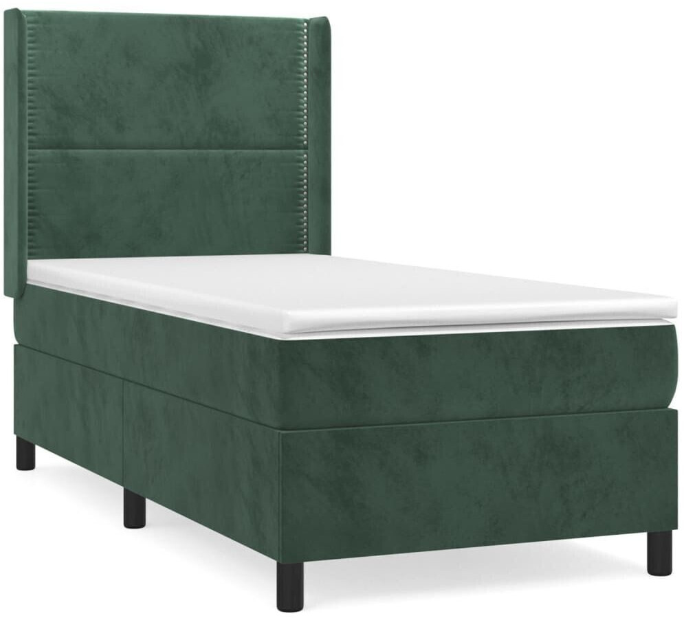 vidaXL Box spring bed with mattress 90x190cm velvet (3132594)