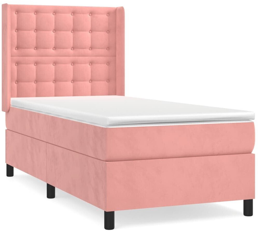 vidaXL Box spring bed with mattress 90x190cm velvet (3132896)