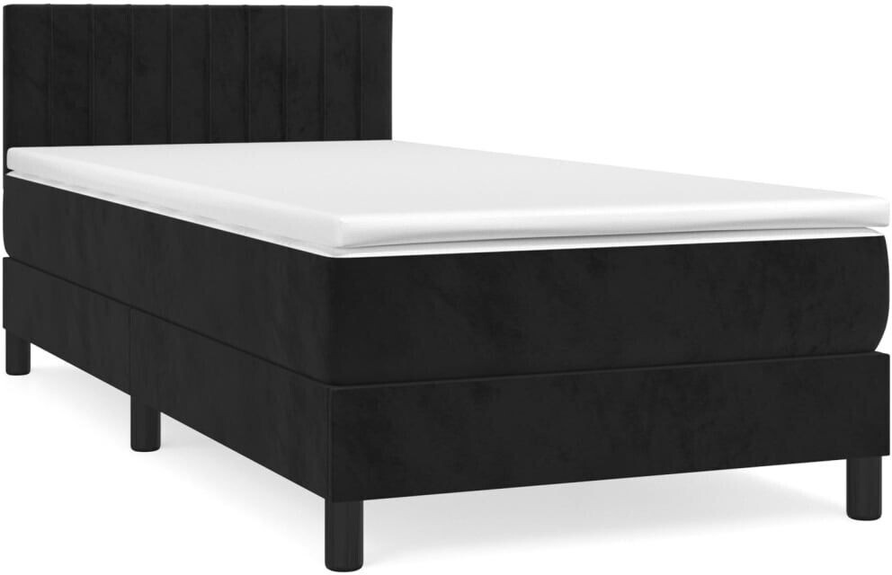 vidaXL Box spring bed with mattress 90x190cm velvet (3141397)