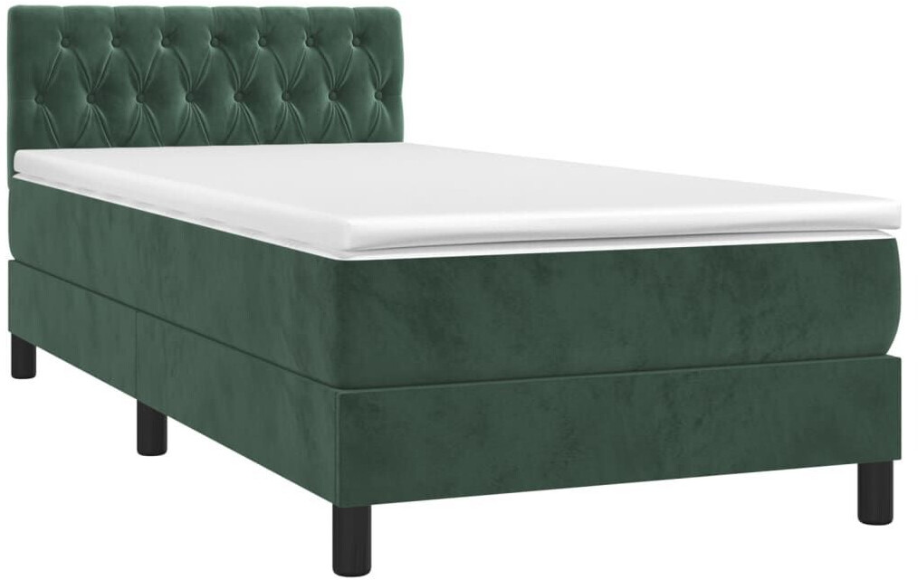 vidaXL Box spring bed with mattress 90x190cm velvet (3141458)