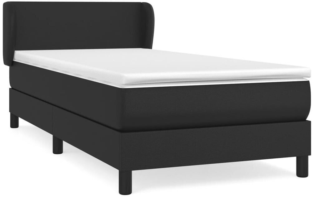 vidaXL Box spring bed with mattress 90x200cm artificial leather (3127169)
