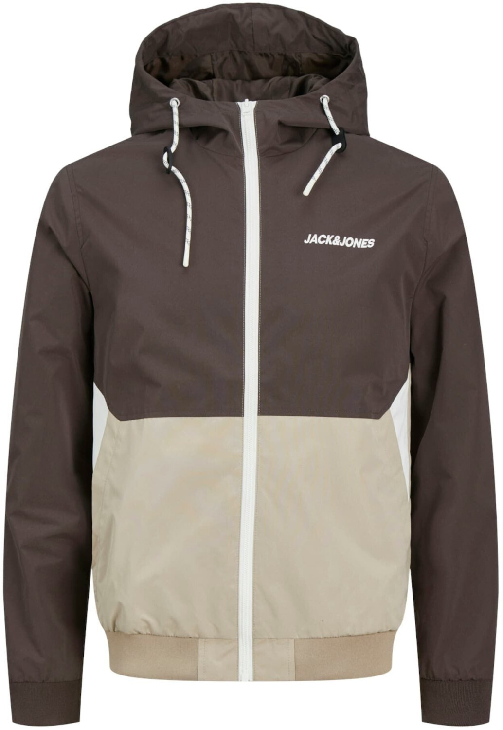 Jack & Jones Erush Blocking Hood Bomber (12200208) mulch/detail crockery/white blocking