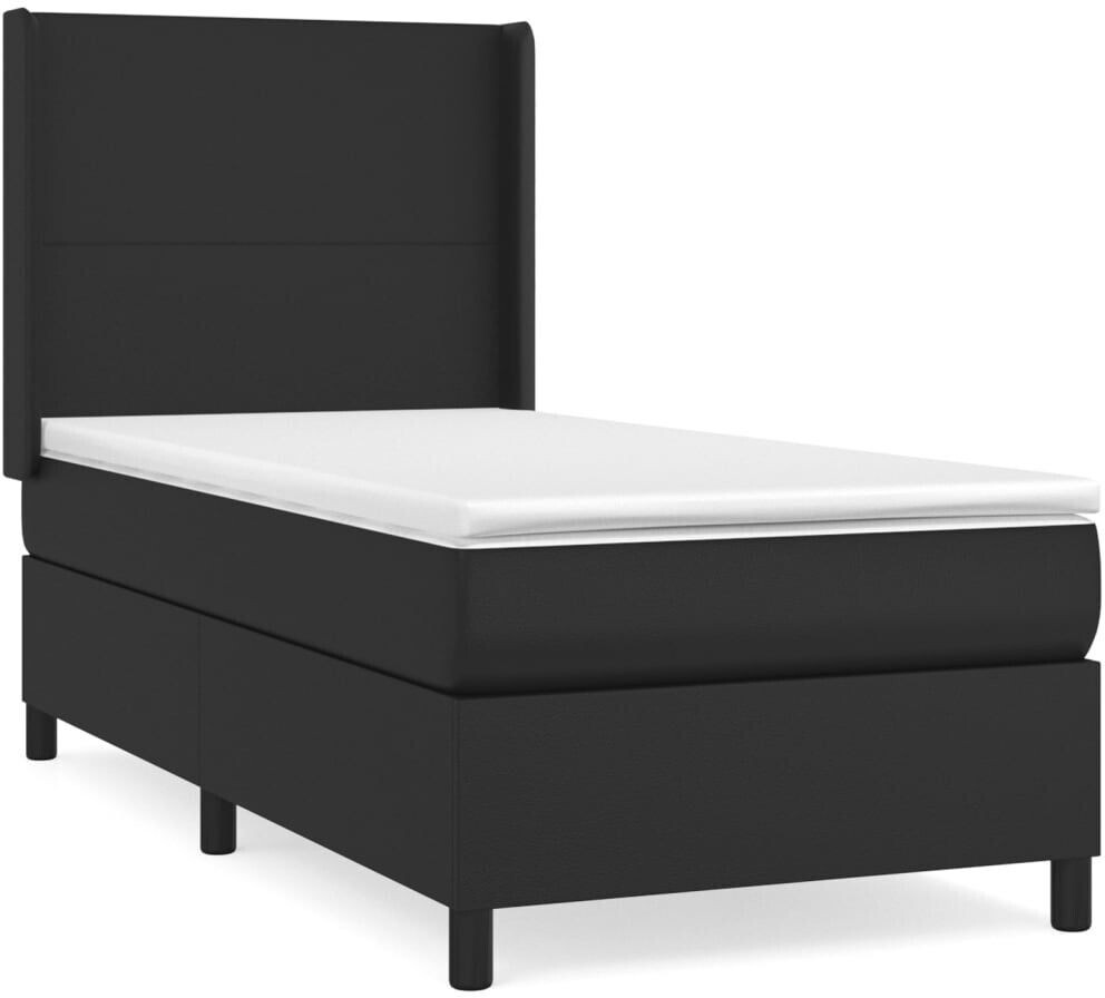 vidaXL Box spring bed with mattress 90x200cm artificial leather (3132357)