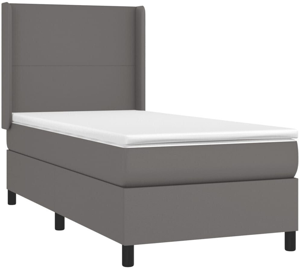 vidaXL Box spring bed with mattress 90x200cm artificial leather (3132361)