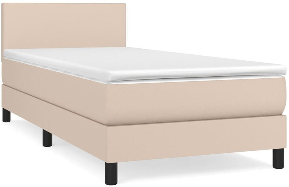 vidaXL Box spring bed with mattress 90x200cm artificial leather (3140986)