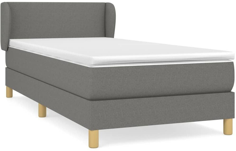 vidaXL Box spring bed with mattress 90x200cm fabric (3126614)