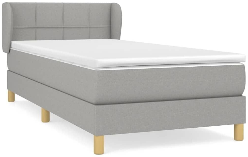 vidaXL Box spring bed with mattress 90x200cm fabric (3126773)