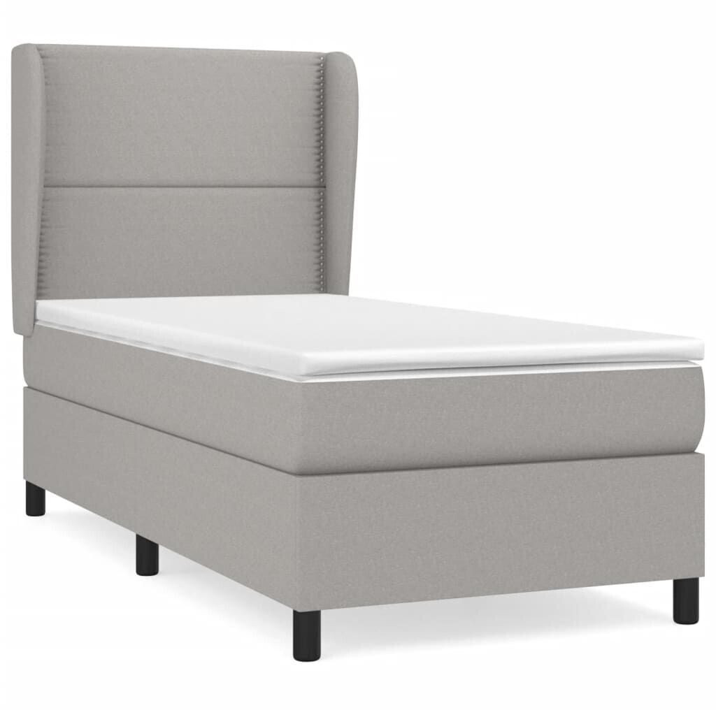 vidaXL Box spring bed with mattress 90x200cm fabric (3127853)