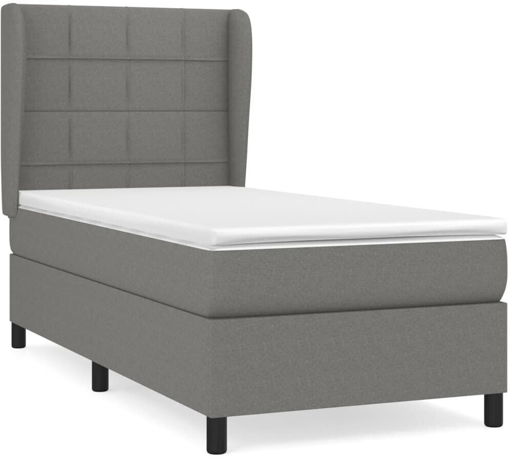 vidaXL Box spring bed with mattress 90x200cm fabric (3127934)