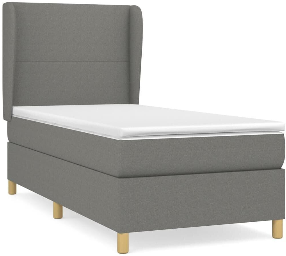 vidaXL Box spring bed with mattress 90x200cm fabric (3128334)