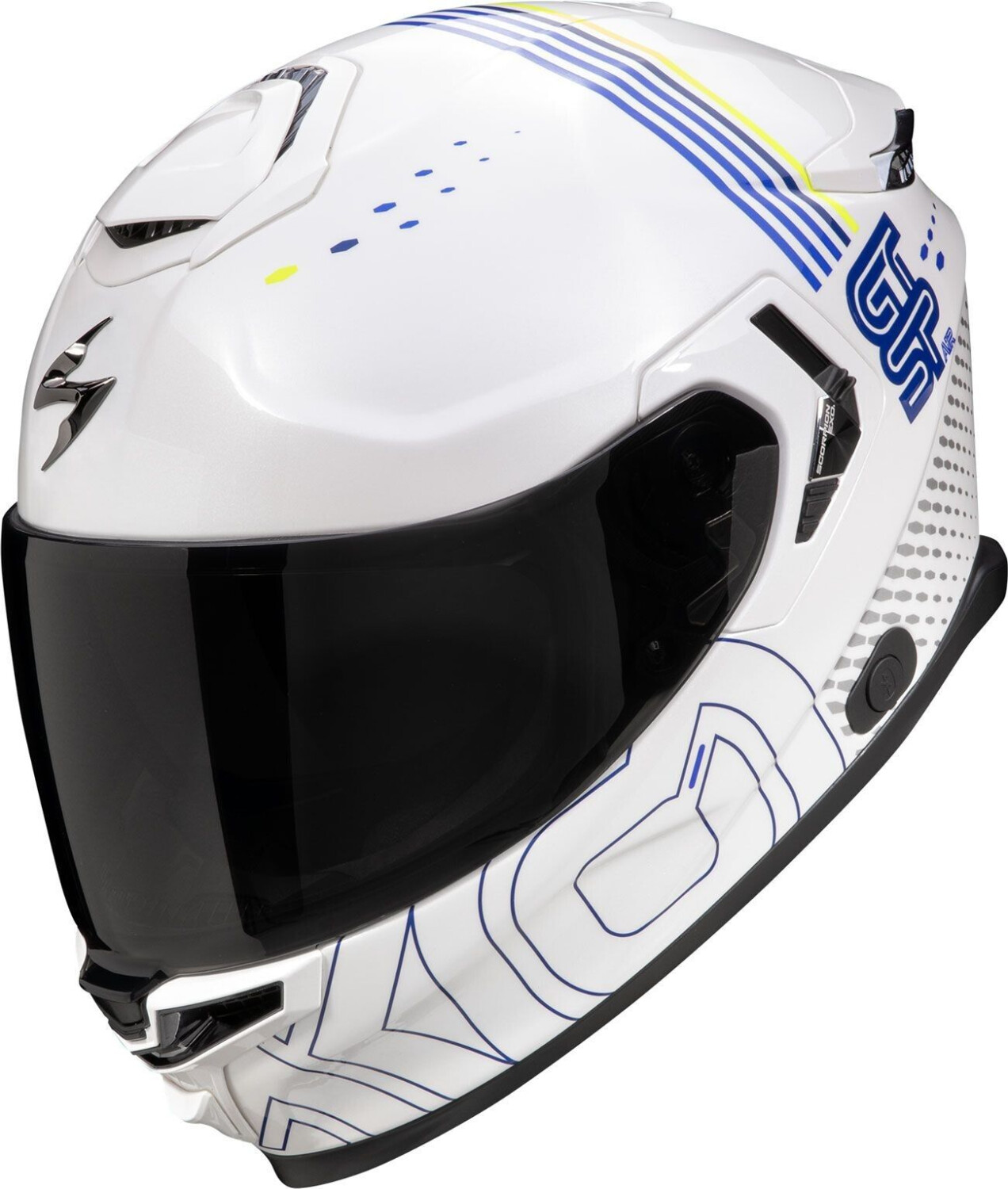 Scorpion EXO-GT SP Air Techlane blanc/bleu/jaune