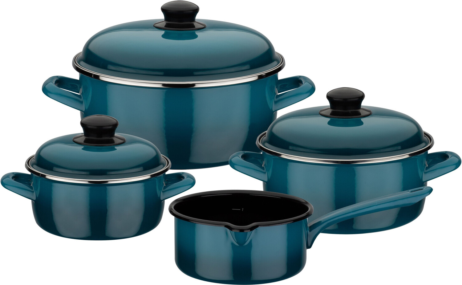 GSW Pot set Shadow enamel, (set, 7 pieces), induction