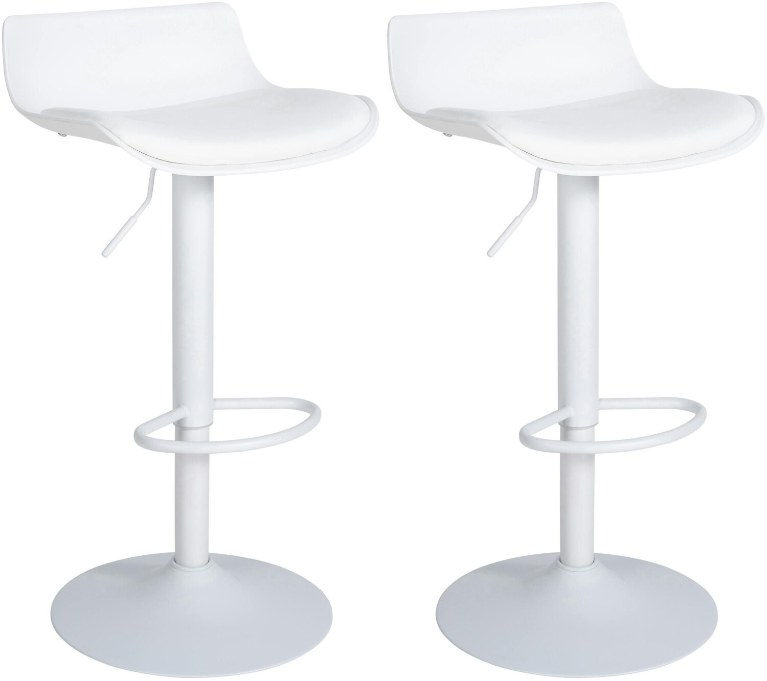 CLP Set of 2 bar stools Aveiro faux leather white (323025)