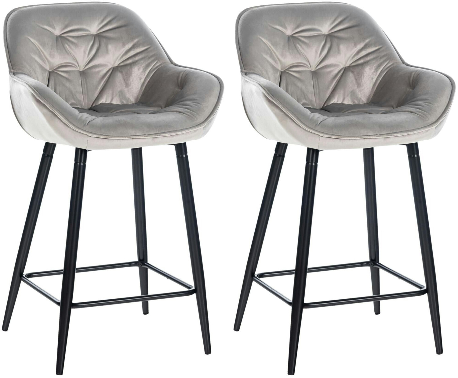 CLP Set of 2 bar stools Gibson velvet gray (322234)