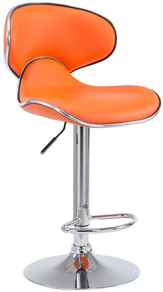 CLP Barhocker Set 2-tlg Las Vegas - Höhenverstellbar Mit Kunstleder Orange