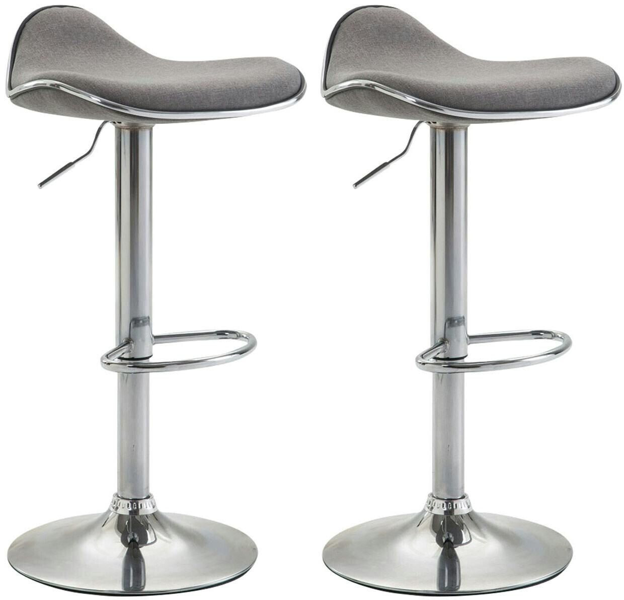 CLP Set of 2 bar stools Shanghai fabric light gray (313949)