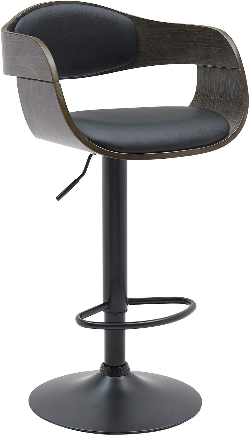 CLP Bar stool Kingston B faux leather black/gray (321626)