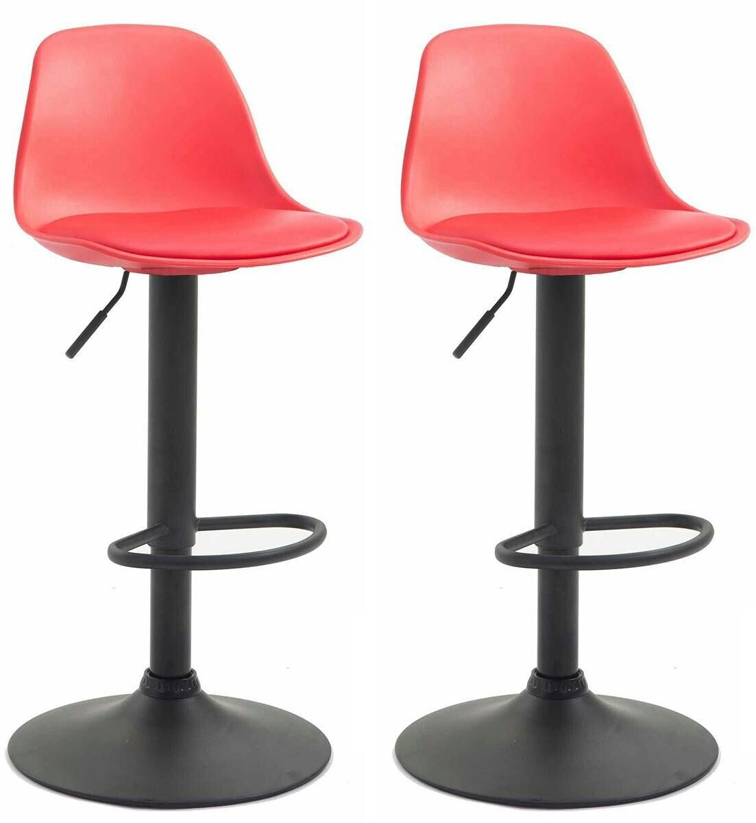 CLP Set of 2 bar stools Kiel plastic black red (314181)