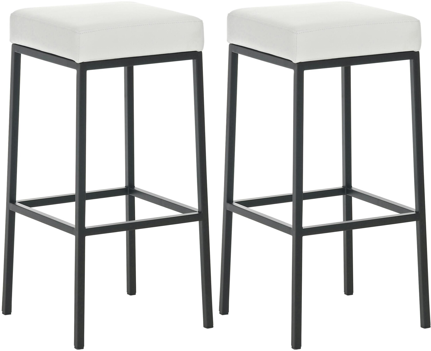 CLP Set of 2 bar stools Montreal 80 faux leather black white (314645)
