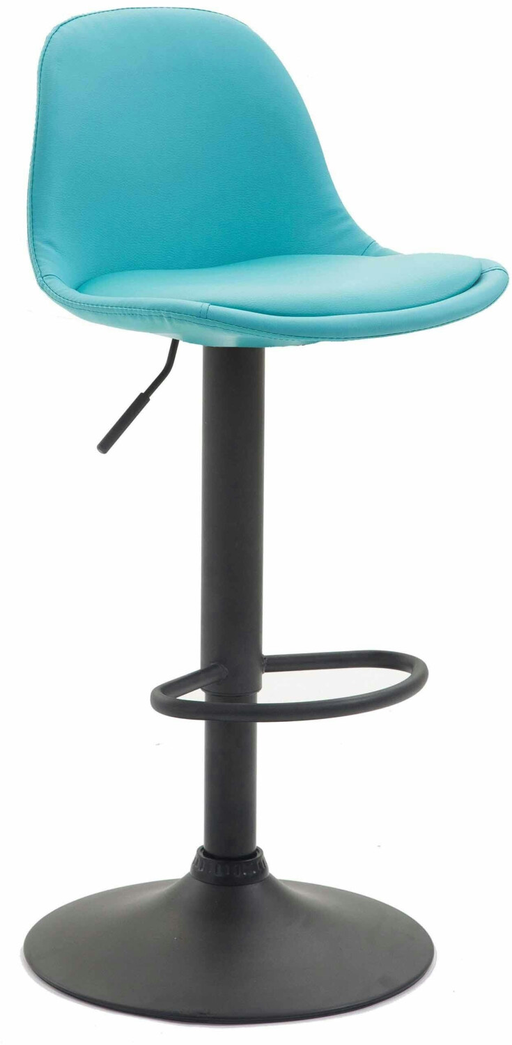 CLP Bar stool Kiel fully upholstered faux leather black blue (308968)