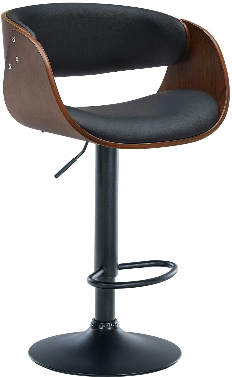 CLP Bar stool Portmore imitation leather black walnut/black (322077)
