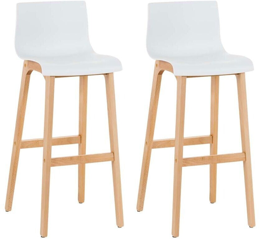 CLP Set of 2 bar stools Hover Natura white (315018)