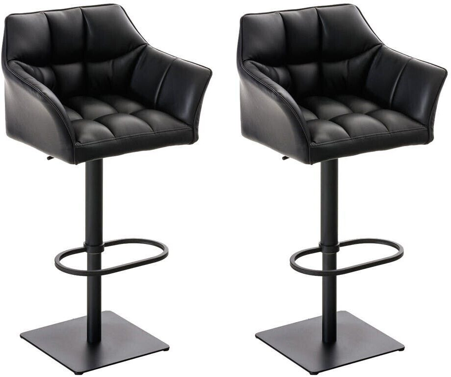 CLP Set of 2 bar stools Damaso faux leather black black (314949)