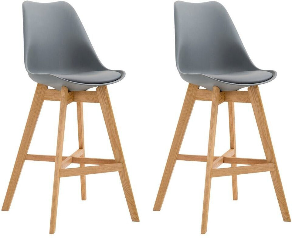 CLP Set of 2 bar stools Cannes plastic natural gray (315398)