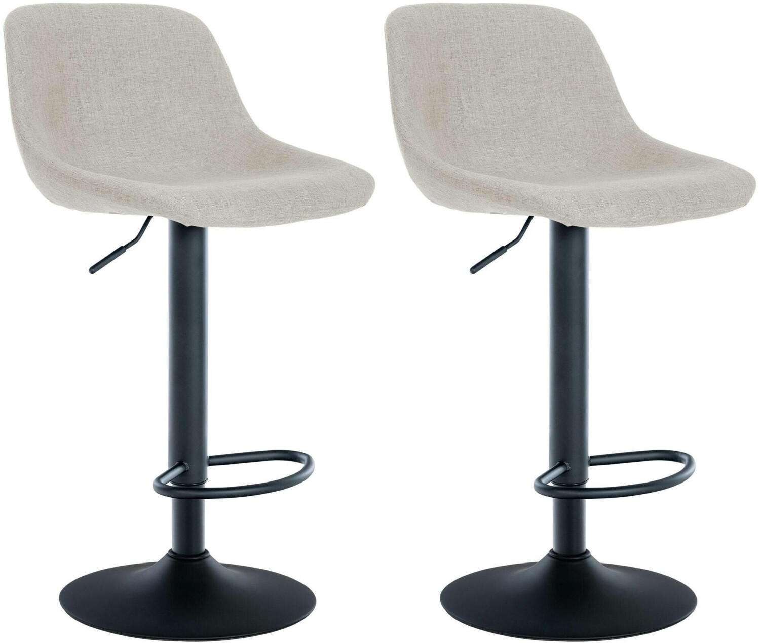 CLP Set of 2 bar stools Loft fabric cream (322459)