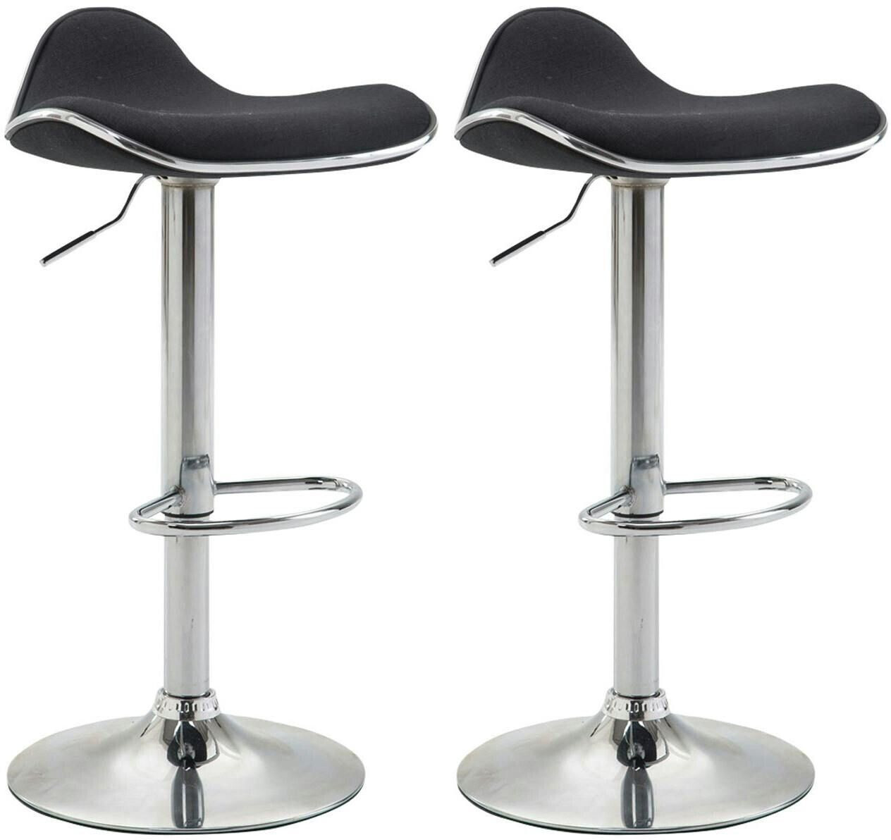 CLP Set of 2 bar stools Shanghai fabric black (313947)