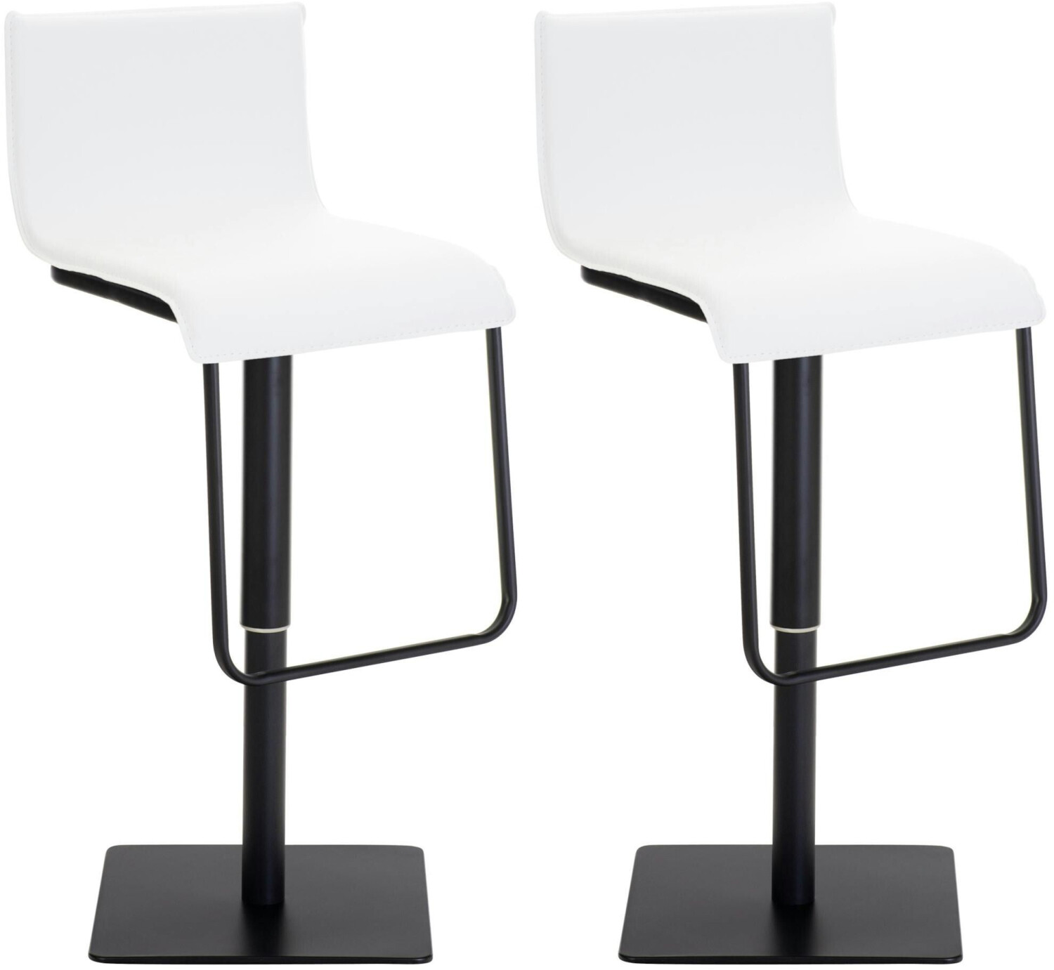 CLP Set of 2 bar stools Limon faux leather black white (311339)