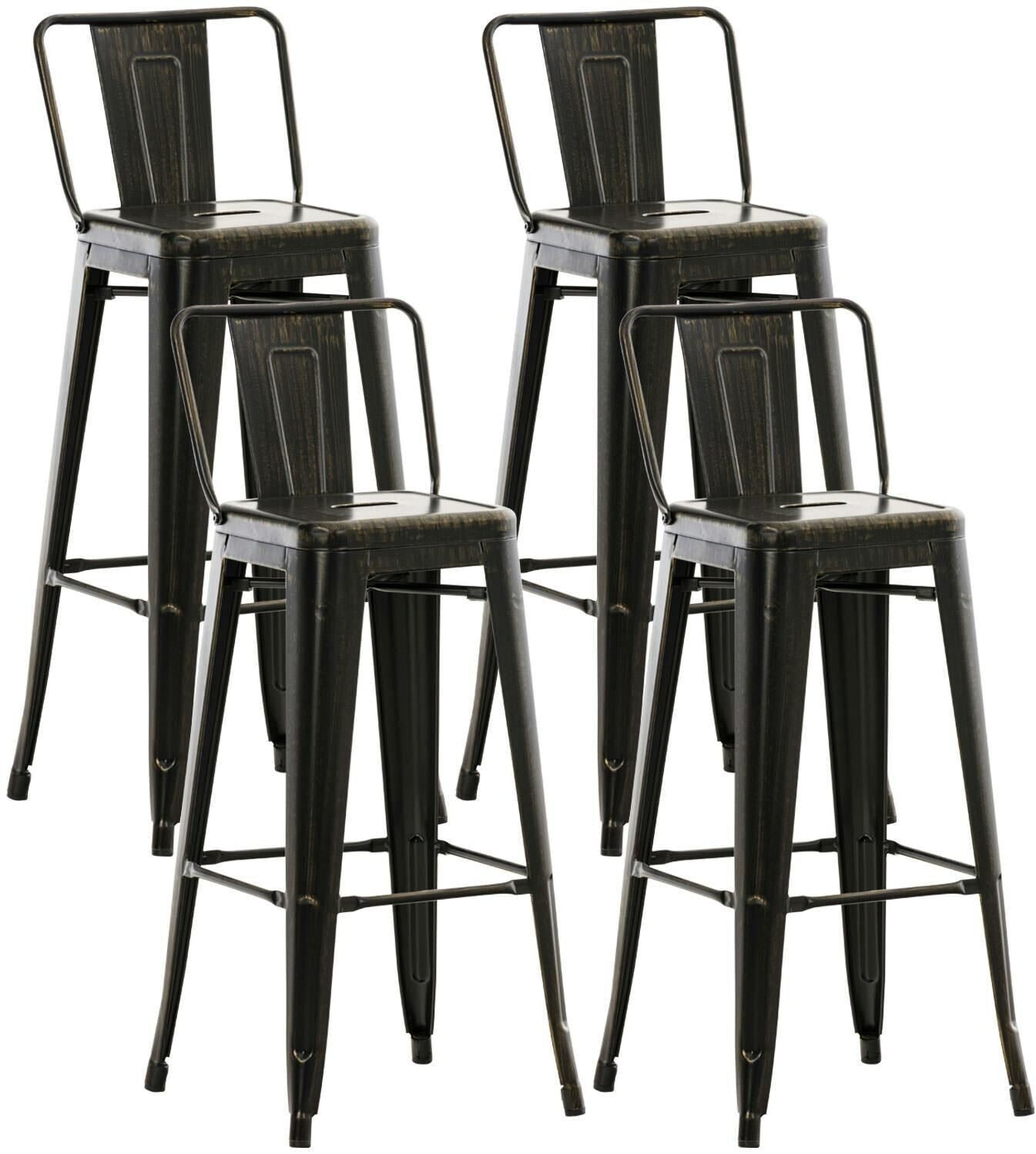 CLP Set of 4 bar stools Mason black-gold (312919)