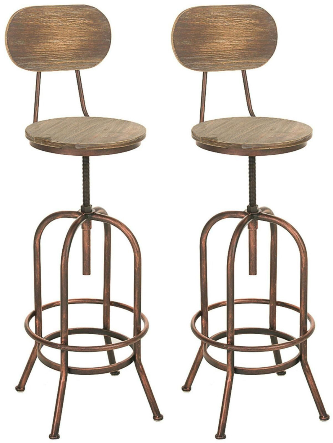 CLP Set of 2 bar stools Pino wood bronze (320763)