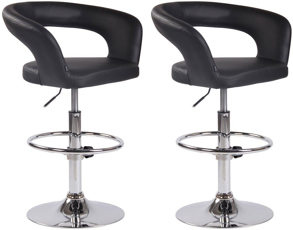 CLP Set of 2 bar stools Jaen faux leather black (316139)