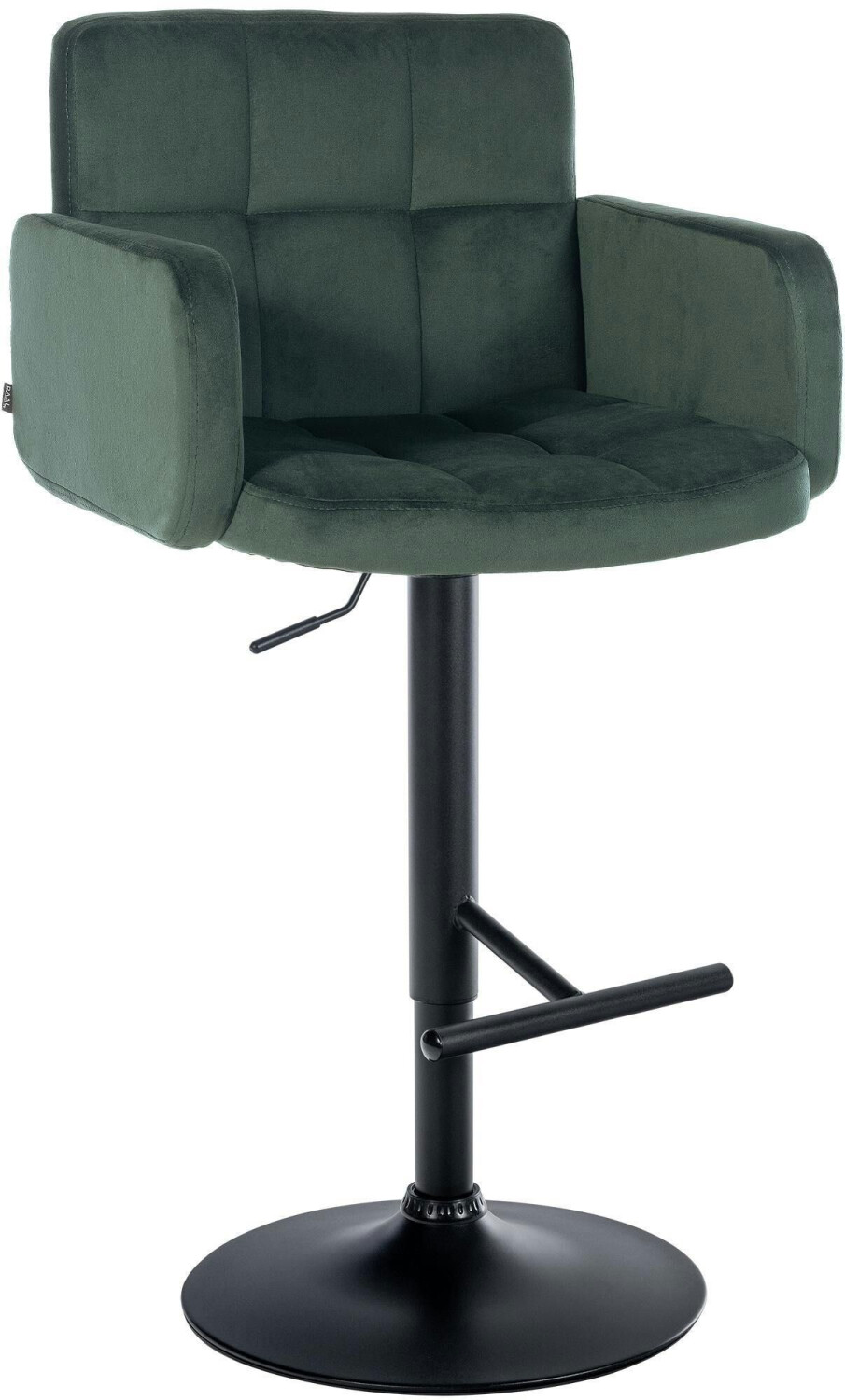 CLP Bar stool Los Angeles velvet black dark green (323090)