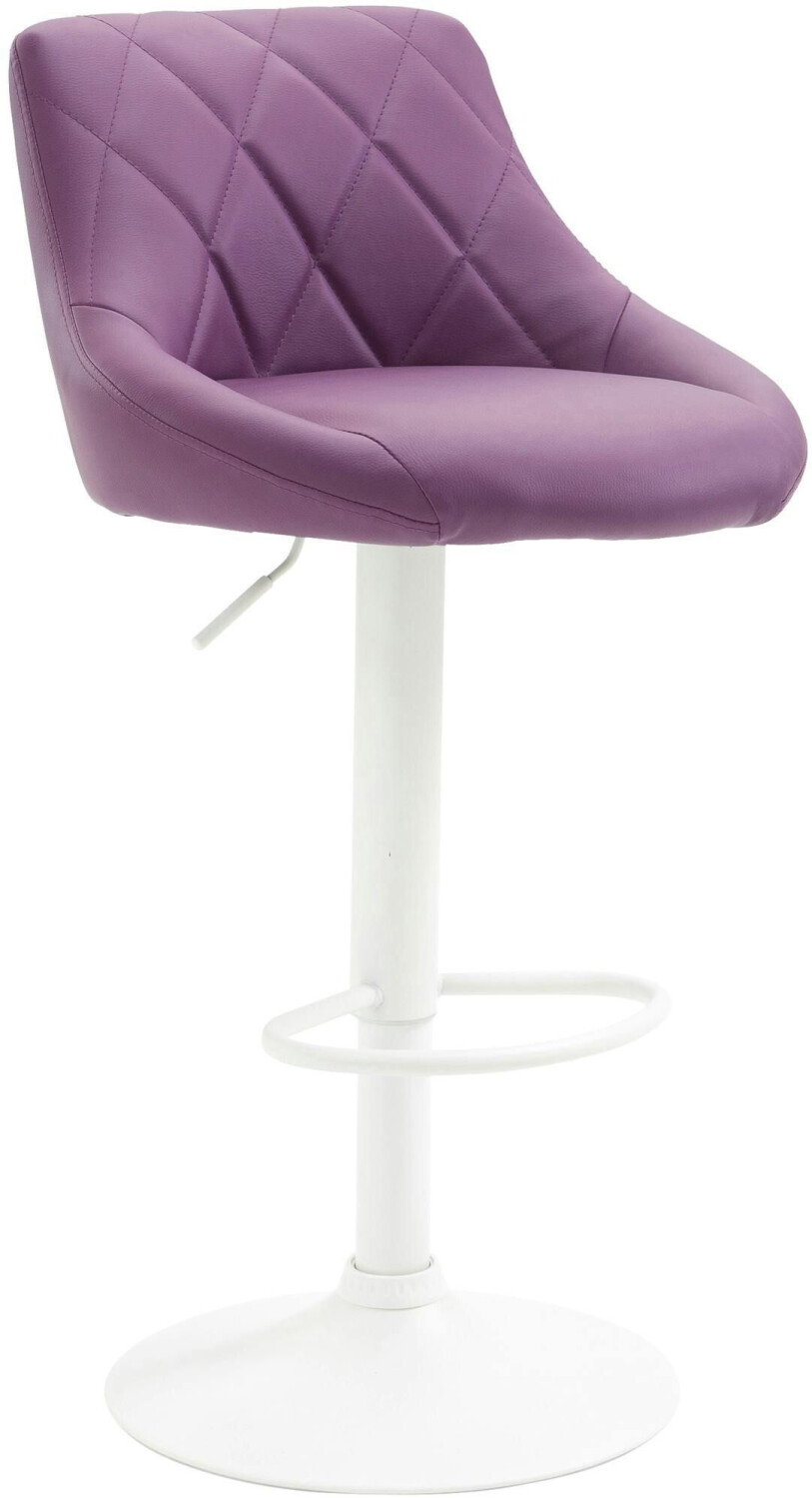 CLP Bar stool Lazio artificial leather white purple (321767)