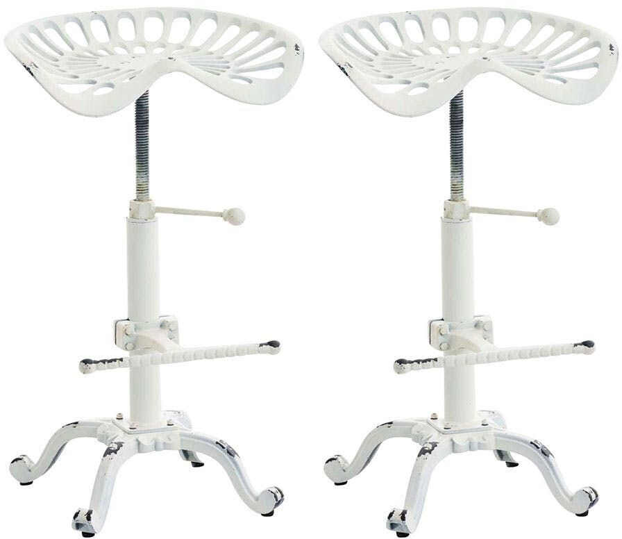 CLP Set of 2 bar stools Butch antique white (314334)